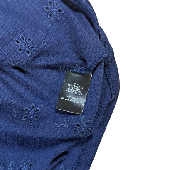 Womens Torrid Eyelet Shirred Hem Babydoll Tank Blue SIZE 3 - Picture 3 of 4